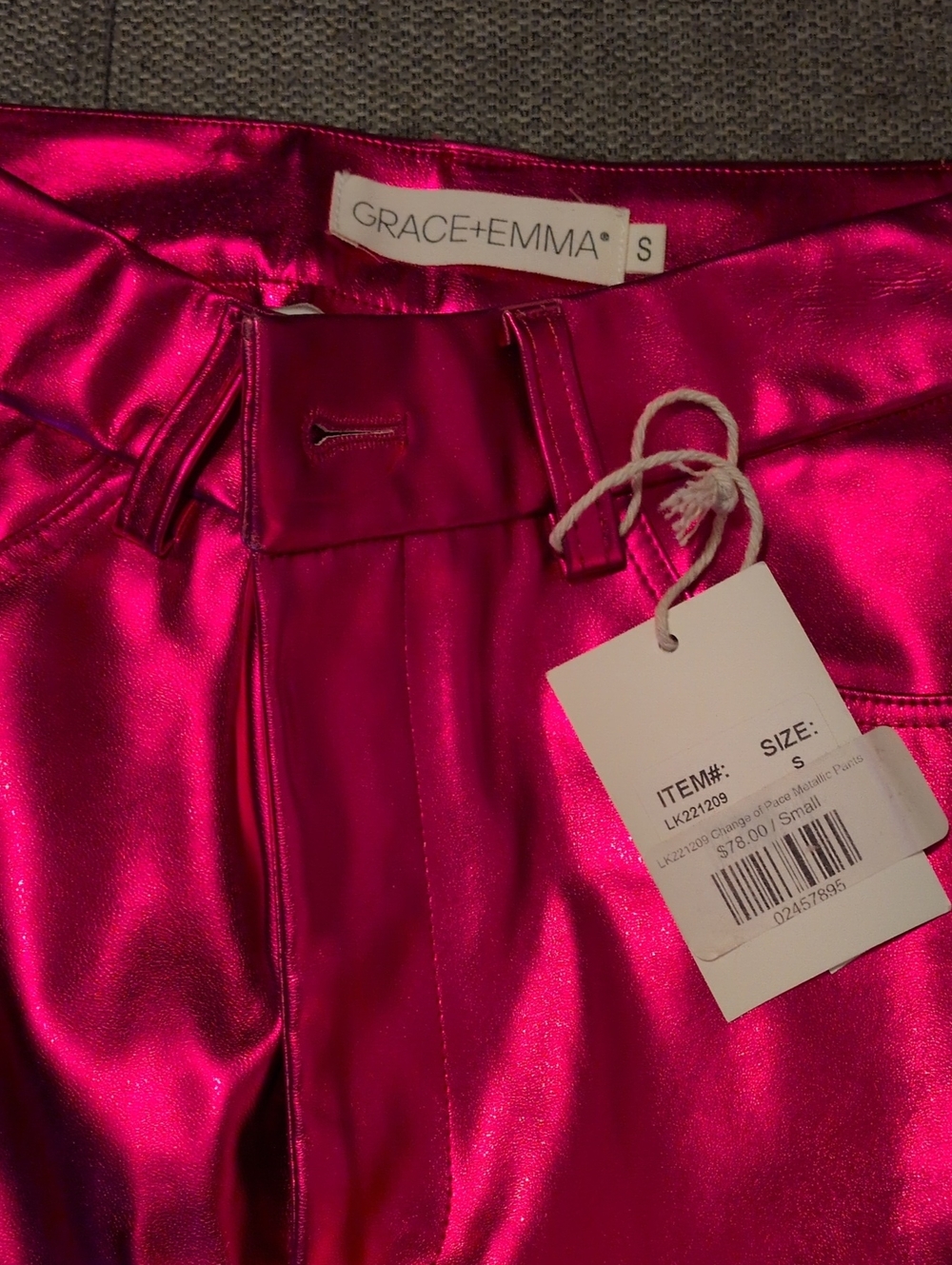 Grace + Emma High-Rise Straight Leg Pants in Fuchsia